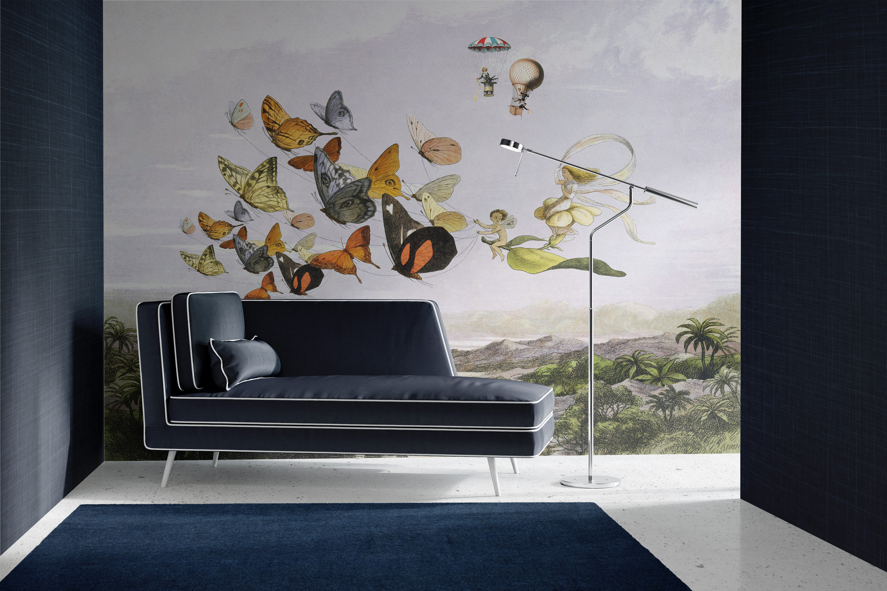 Fantasy Wallpaper, Butterflies Wallpaper, Vintage Wallpaper, Wall Mural Butterflies, Personalised Gift For The Home, Butterflies Wall Mural