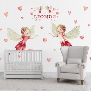 Watercolour Fairy Garden Wall Decal: Decoration for Nursery