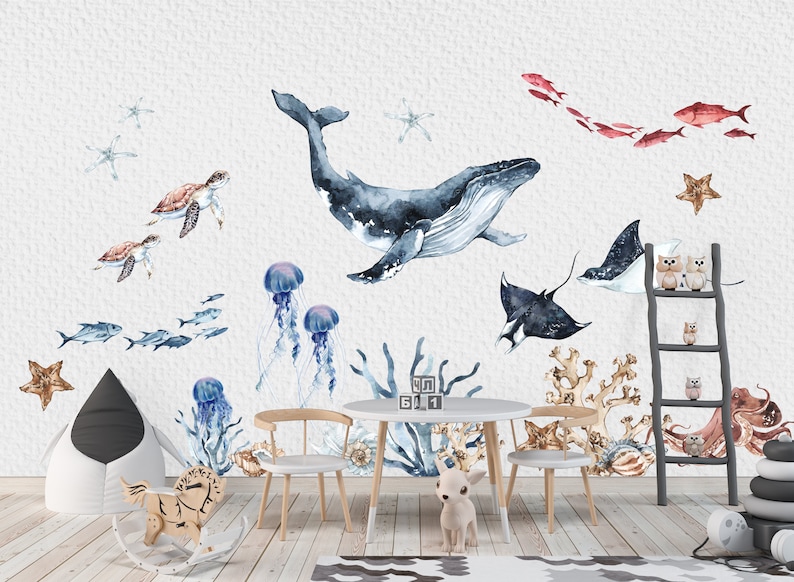 Sea world Ocean Wall Decal for kids room