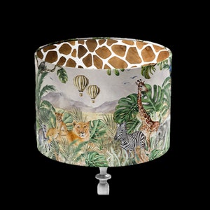Safari Lampshade, Safari  Lampshade for kids, Large lamp shade with gold lining, lampshade for table lamp or pendant, Designer lampshade