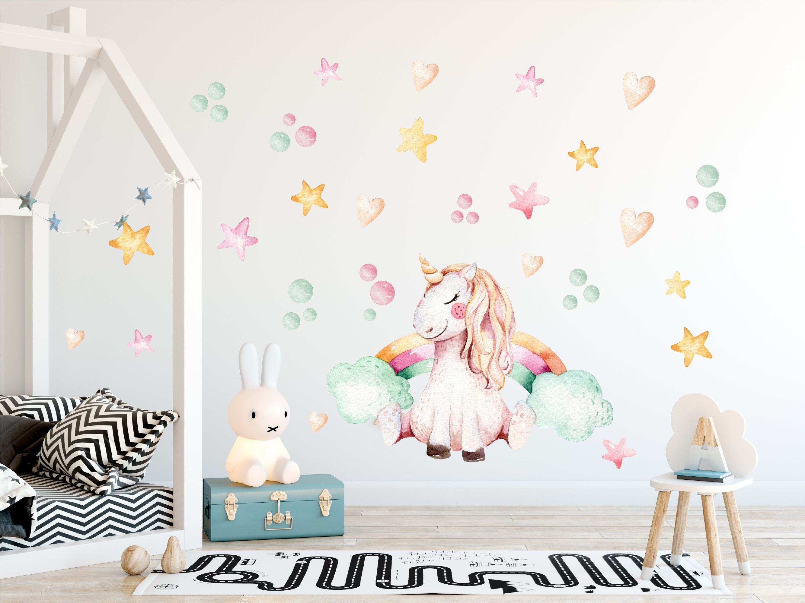 Unicorn Vinyl Wall Sticker Wall Decal - Beautiful Cute Unicorn Magical –  All Things Valuable