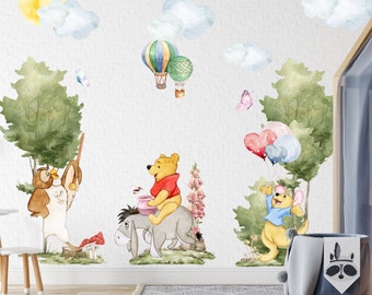 Large Winnie the Pooh Wall Decal, Winnie the Pooh Nursery, Winnie the Pooh Wall Stickers, Winnie the Pooh wall mural for kids