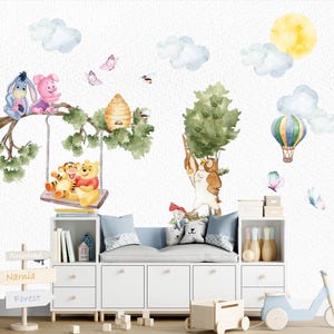 Winnie the Pooh Fabric Wall Decal: Nursery Kids Room Decor