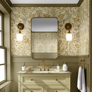 JUGENDSTIL Tapete mit Floralen Ornamenten im William Morris Stil
