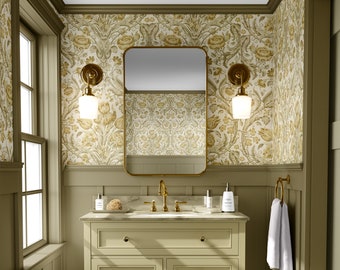 Papel de parede floral Art Nouveau: estilo William Morris