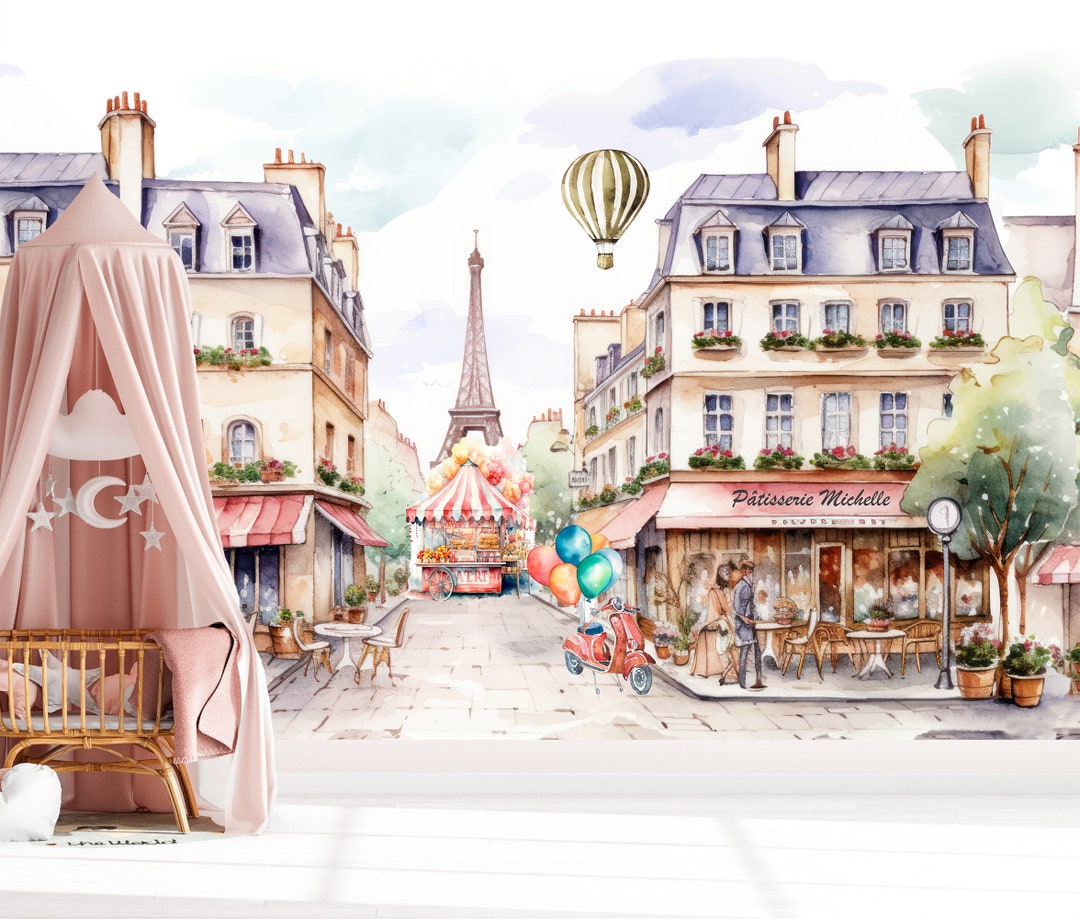 Paris Wallpaper, Personalized Wallpaper, Eiffel Tower Wallpaper