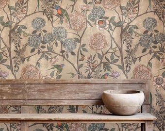 Peonies and Hydrangeas Wallpaper | Tropical Wallpaper, Floral Wallpaper