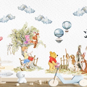 Winnie the Pooh Fabric Wall Decals: Nursery Mural Decor