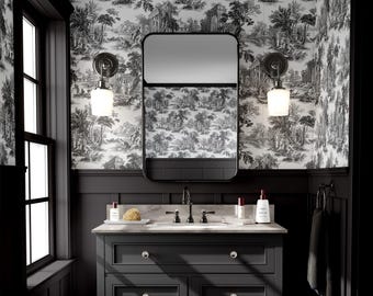 Elegant Toile de Jouy Wallpaper | Vintage french Style Wall Decor