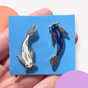 Ästhetisches Koi Fisch Hard Enamel Pin Set