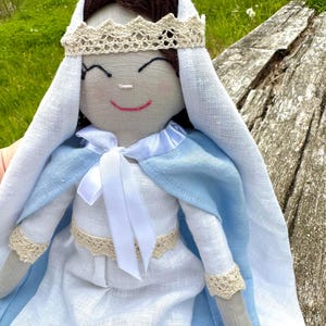 Handmade Virgin Mary Doll – Catholic Religious Toy – Soft Faith-Based Gift for Kids – Christian Plush Saint Doll – Montessori Aligned – 40cm