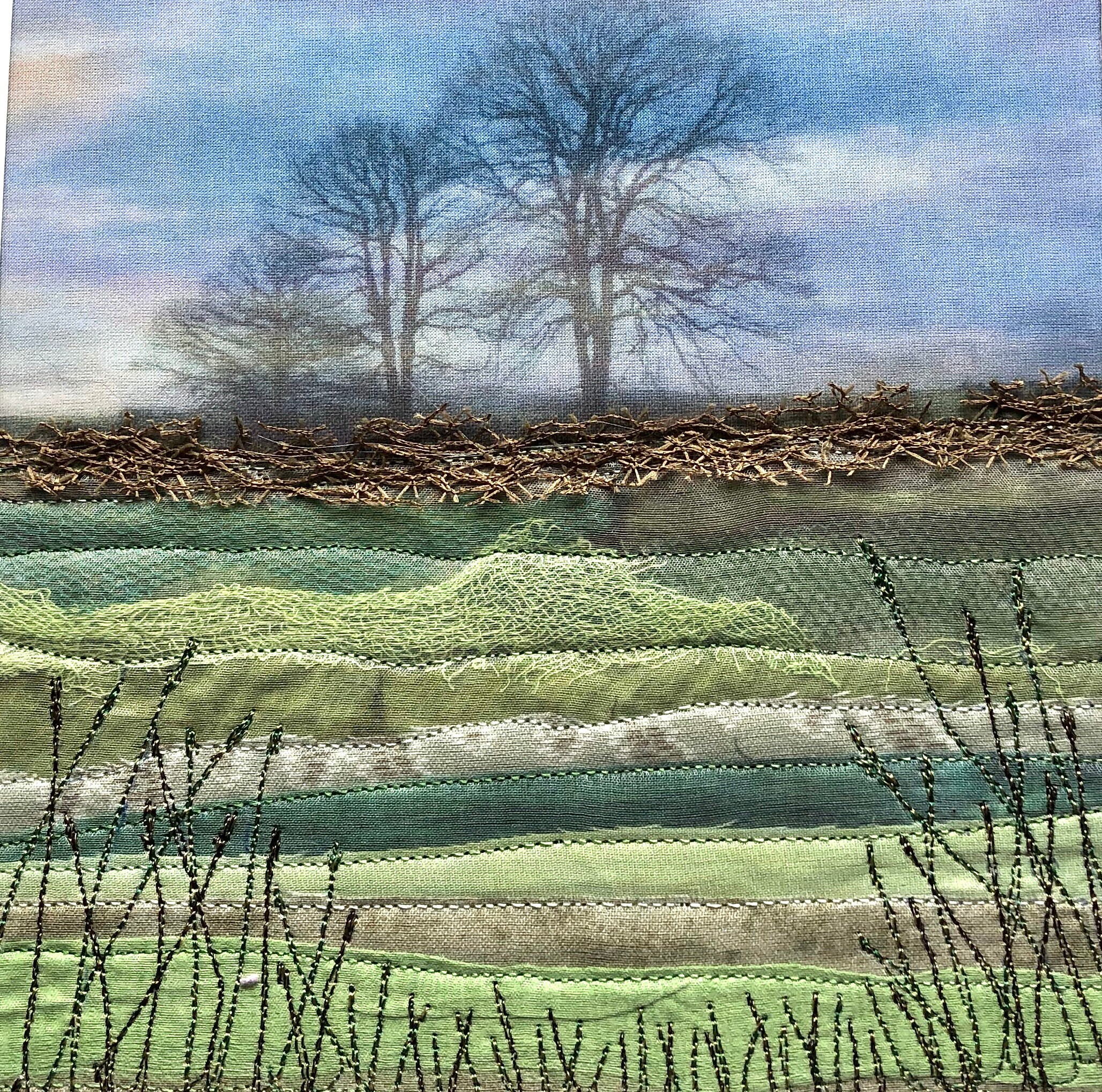 Embroidery picture art of a landscape the perfect gift for A Etsy