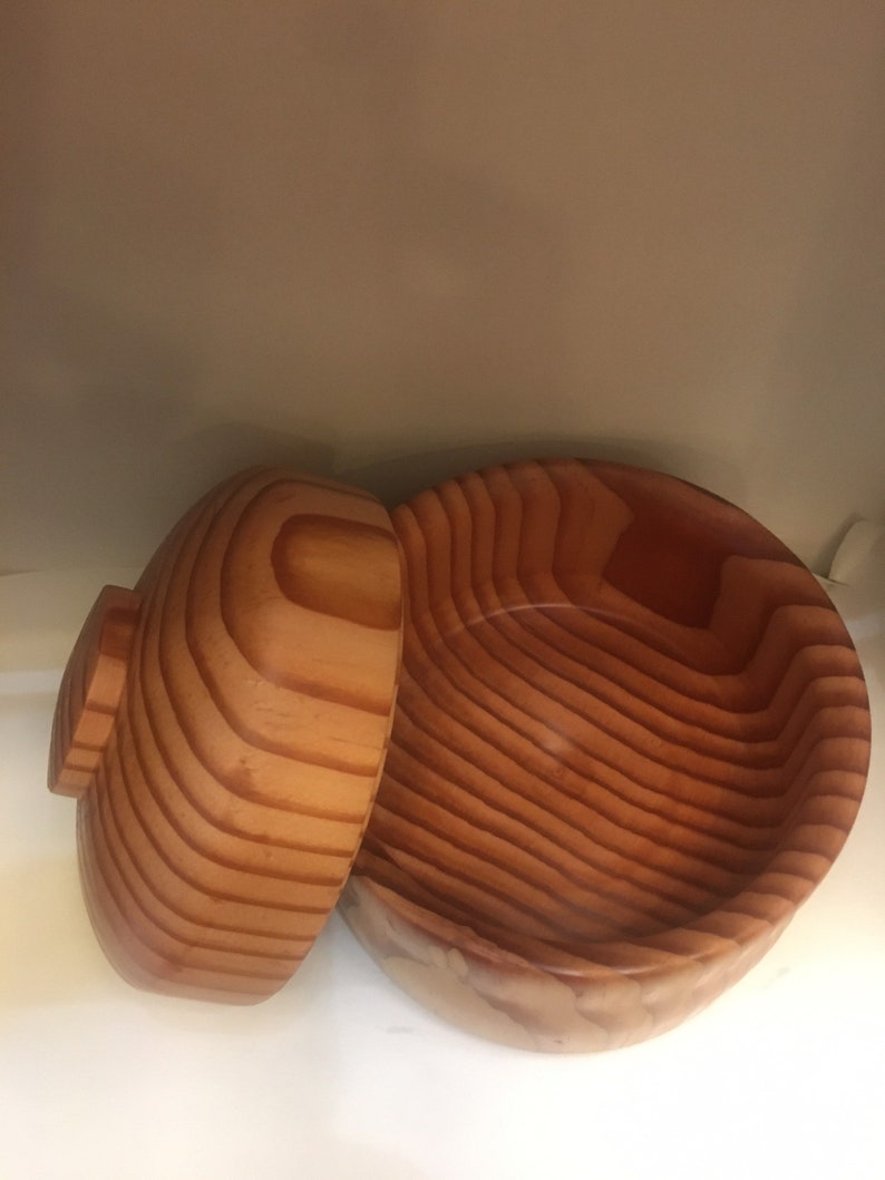 Hand Turned Lathe Wooden Bowl With Lid . Etsy