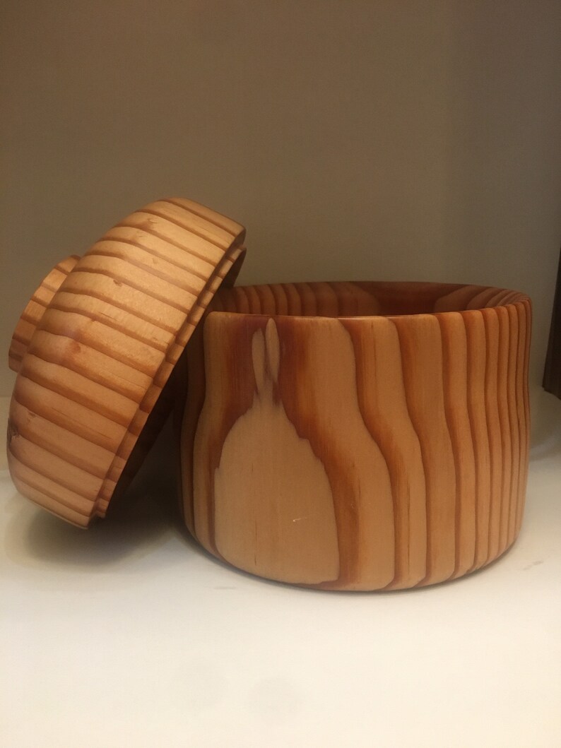 Hand Turned Lathe Wooden Bowl With Lid . Etsy