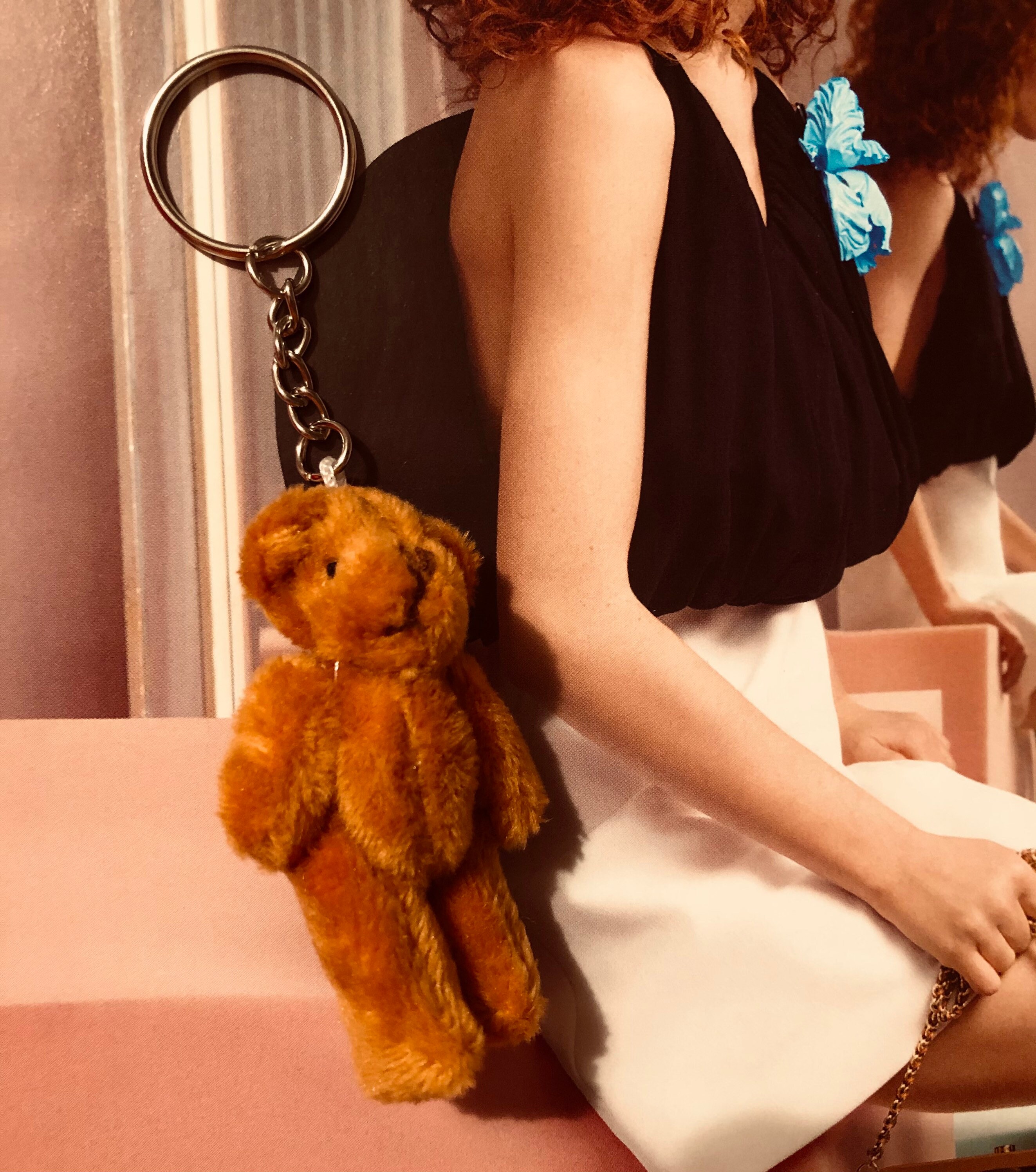 Brown teddy bear keyring keychain Etsy