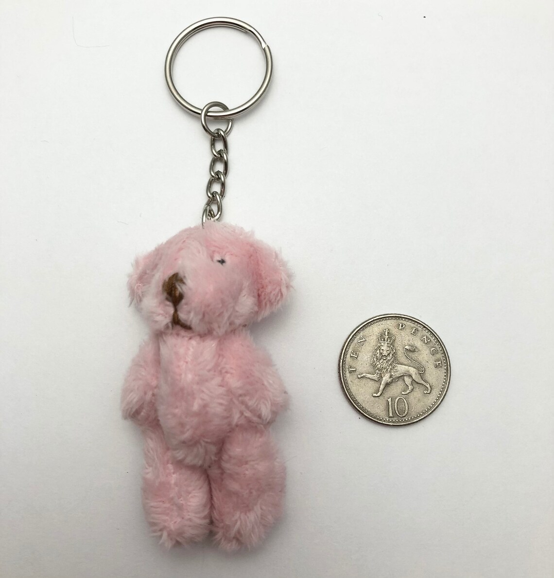 Pink teddy bear keyring keychain | Etsy