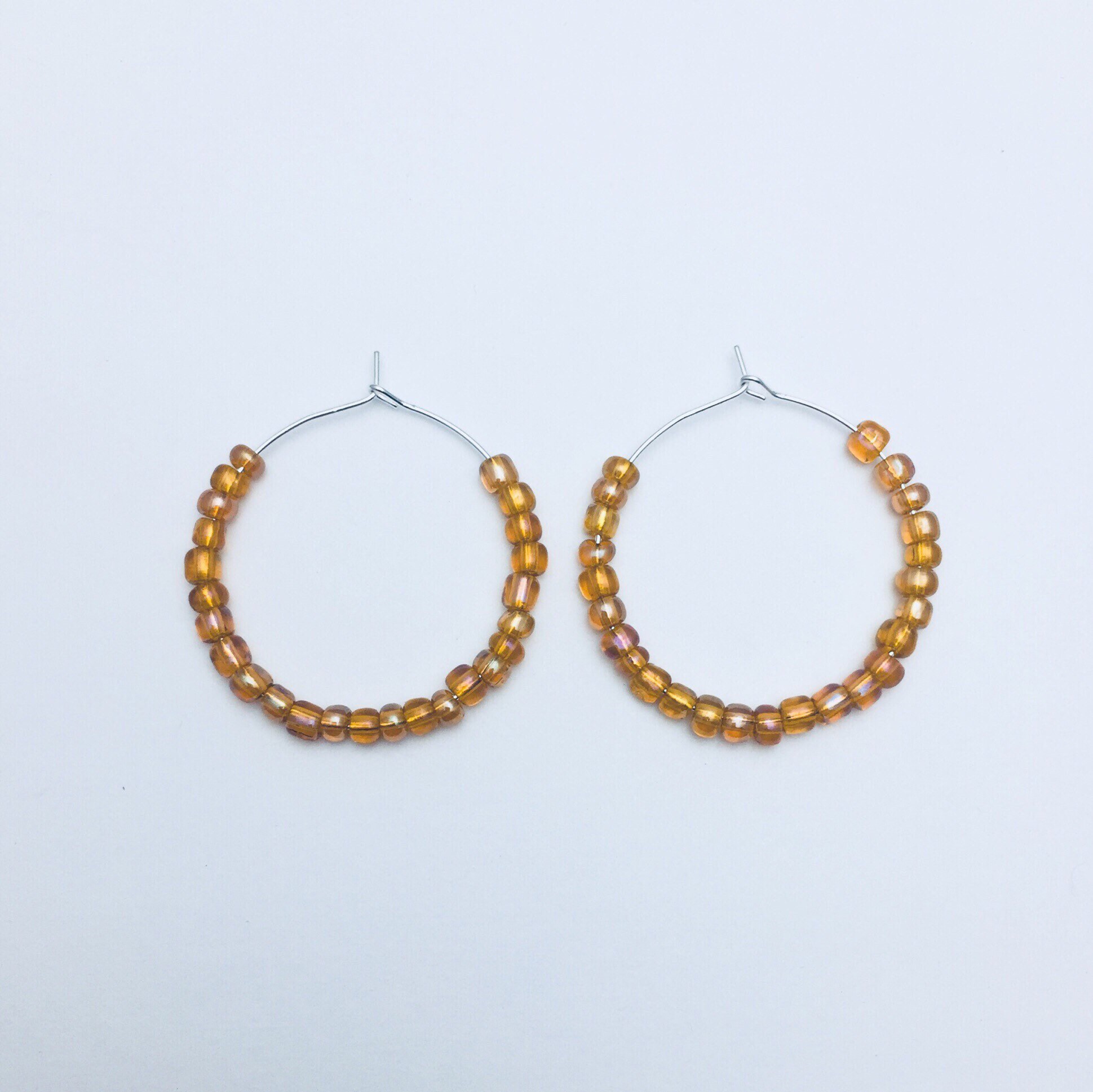 Orange 35mm hoop earrings Etsy