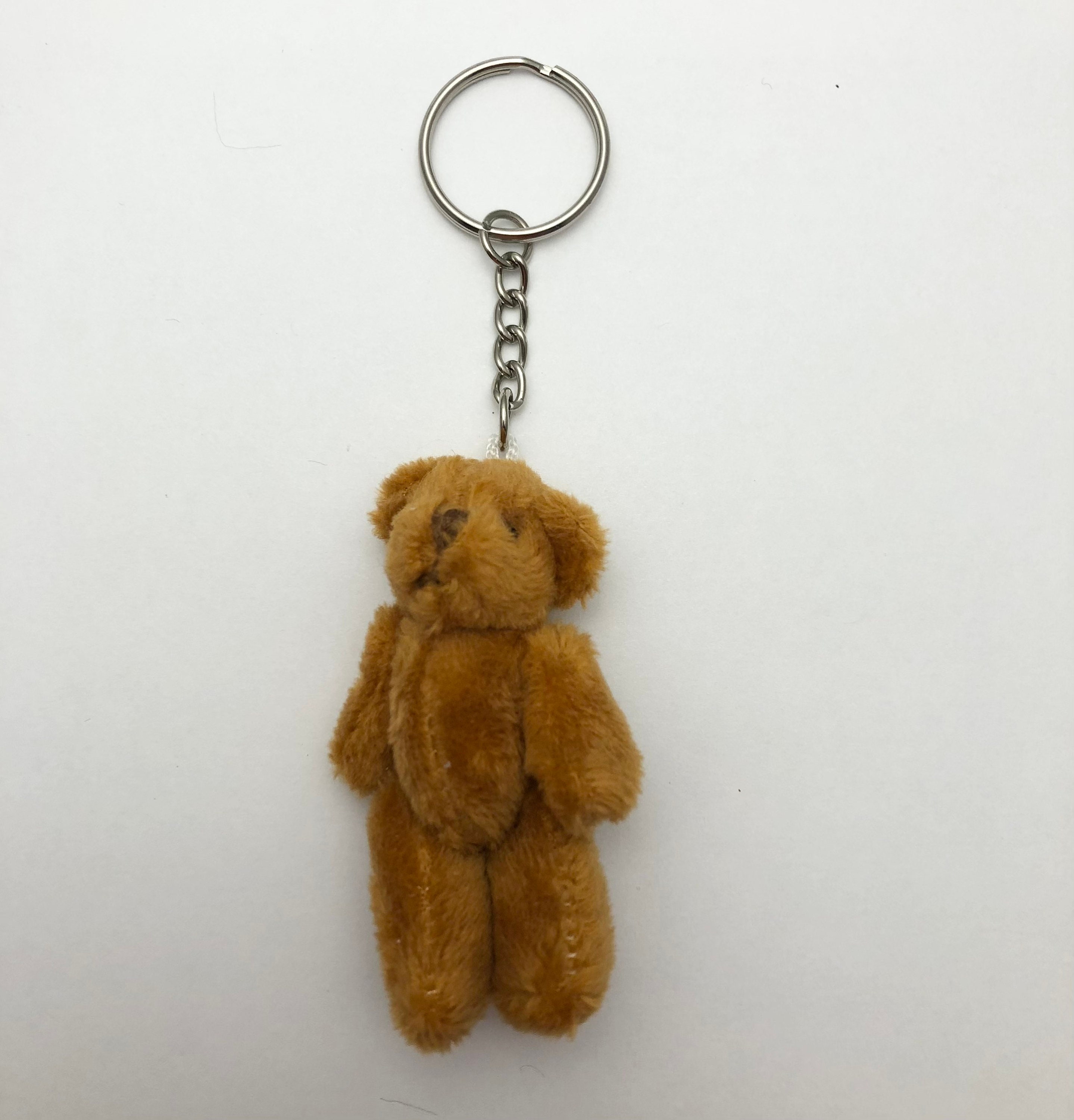 Brown teddy bear keyring keychain Etsy