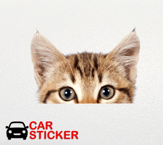 Stickers Voiture Chat, 2 Pièces Mignon Autocollant Chat Voiture