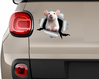 White mouse sticker Rat sticker Car sticker Mouse sticker Vinyl sticker Pet rat decals Rat decal Bumper sticker Rat lover Present car 367