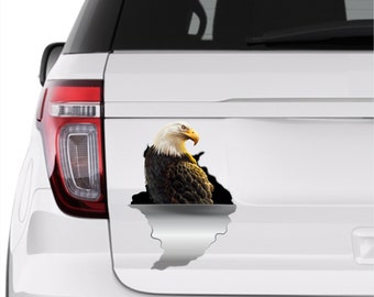 INDIGOS UG Adesivo Auto JDM Bald Eagle American Car: Sticker In Vinile Nero 190x66 Mm, Resistente UV E Autolavaggio