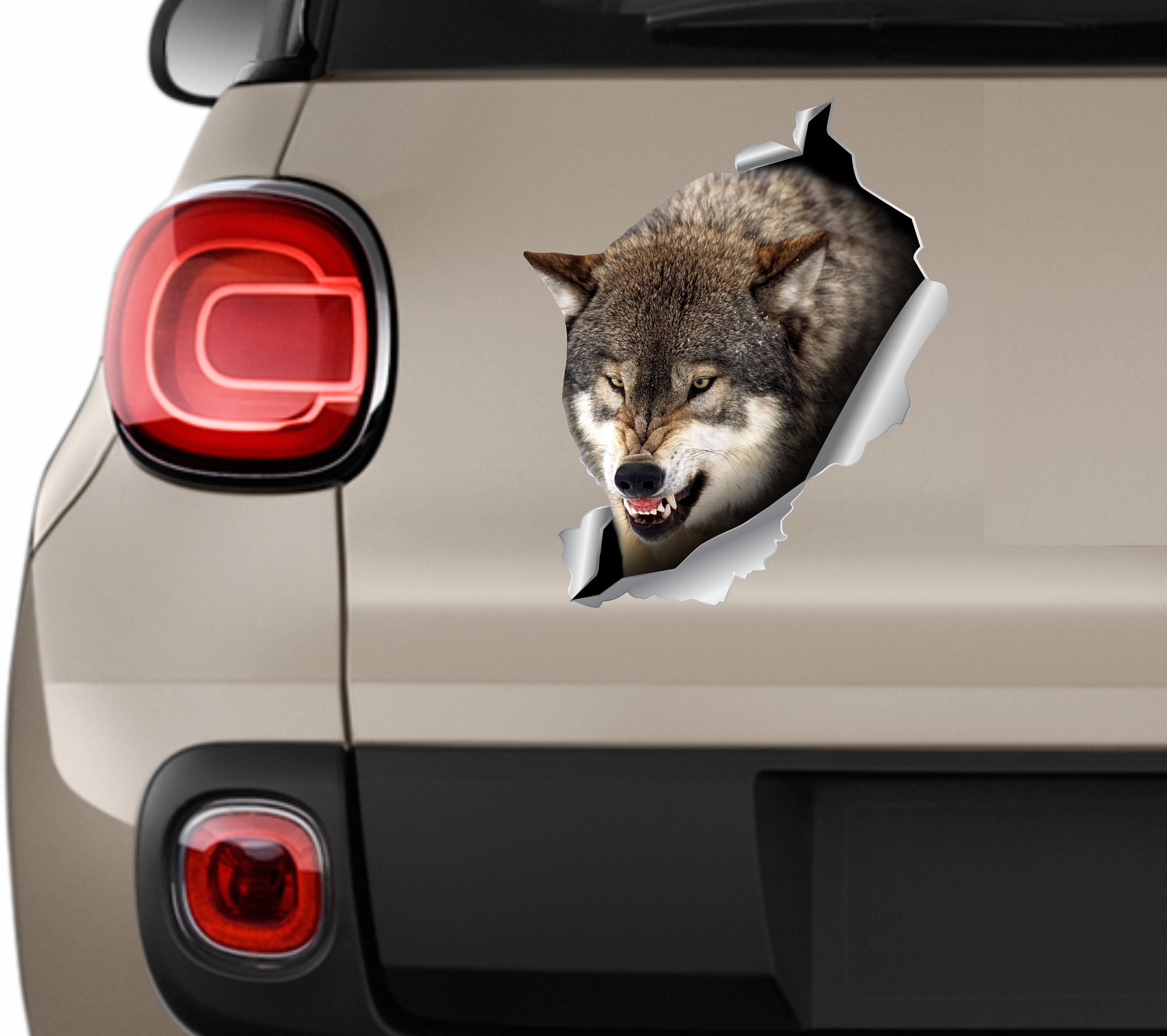 Adesivi Lupo Per Auto - 4 Pezzi Decorazioni PVC Per Cofano, Camion E SUV - 12x8 Cm - Foto 8