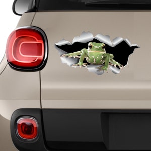 INDIGOS UG Car Sticker - Bumper - Decal - JDM - Die Cut - Tree Frog  Amphibian Climbing Fenster Sticker - red - 88mmx129mm