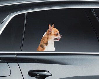 Chihuahua sticker Chihuahua stickers Rechterkant Linkerkant Chihuahua auto sticker Chihuahua auto print Lady auto sticker Meisjes auto Hond stickers 038