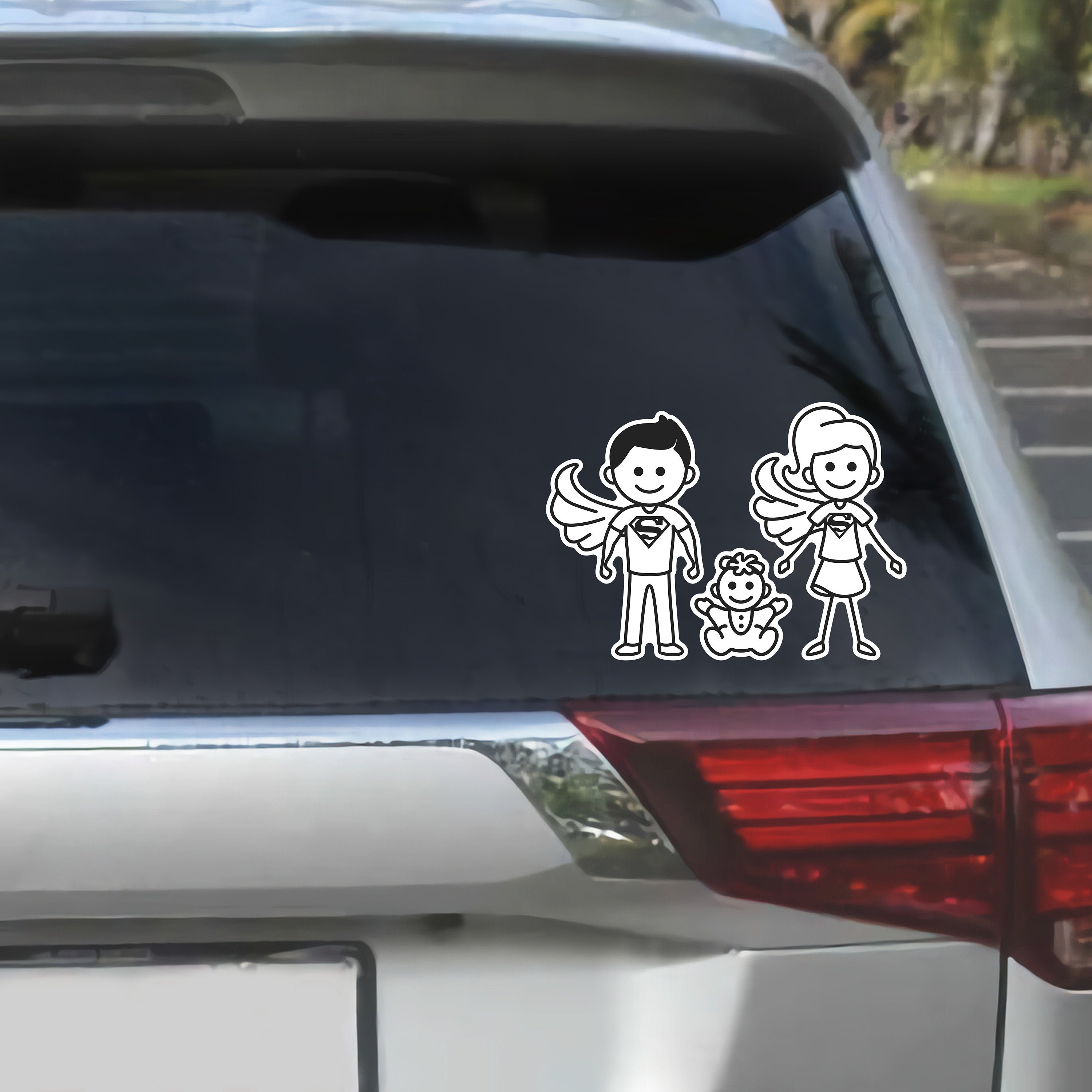 SHMZK Family Car Sticker Decal - Mom Dad Kids Dog Cat Silhouette, Waterproof Window Bumper Decal For Car, Laptop - View #2