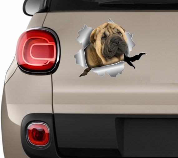 Adesivo Auto 'Shar Pei On Board' – Decalcomania In Vinile Per Amanti Dei Cani, Antintemperie, Regalo Per Proprietari Di Shar Pei - 3