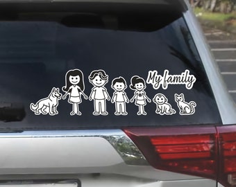 Family stickers Car sticker Stick family Sticker family clipart Window  stickers Family car decals Stick figure family Bumper stickers Family