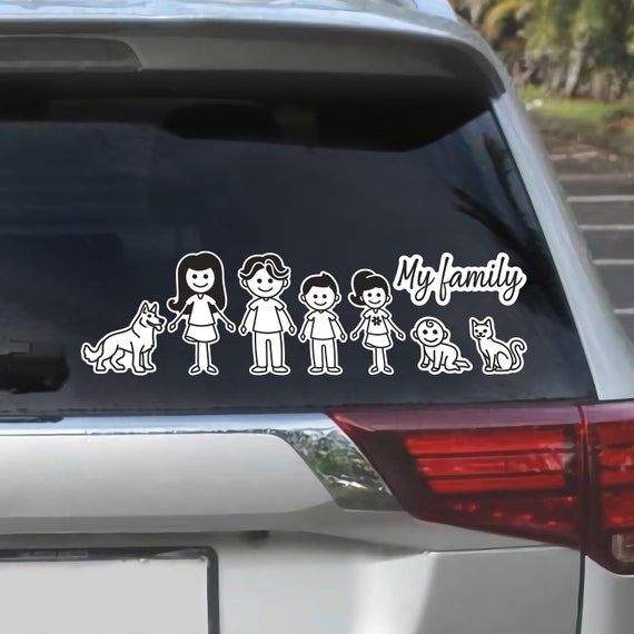 Pegatinas familiares Pegatina de coche Familia de palos Pegatinas de  ventanas clipart familiares Calcomanías de coche familiares Figura de palo Familia  pegatinas de parachoques Familia -  México