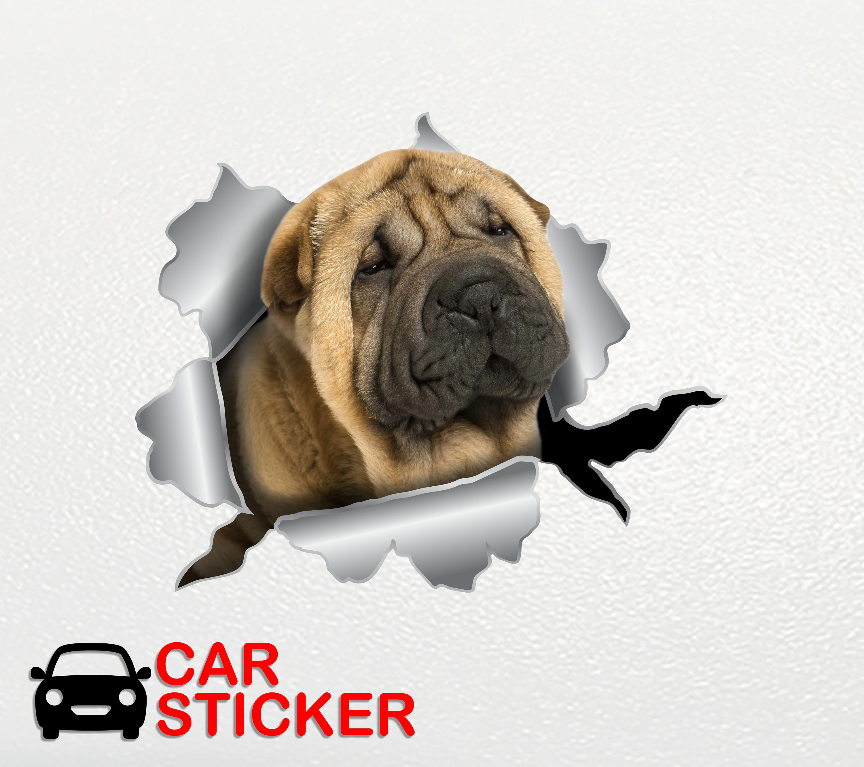 Shar-Pei - Adesivo per auto con cani che sbirciano, regalo per proprietari di cani, adesivo per paraurti per auto, divertente, decalcomania in vinile per camion, finestre, laptop, 15,2 cm
