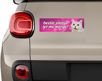 車用ステッカー ベストフレンド マージさせて 面白いミーム ピンクのステッカー 猫のステッカー 猫のマグネット 美的バンパーステッカー 車用マグネット 自動車用ステッカー 070