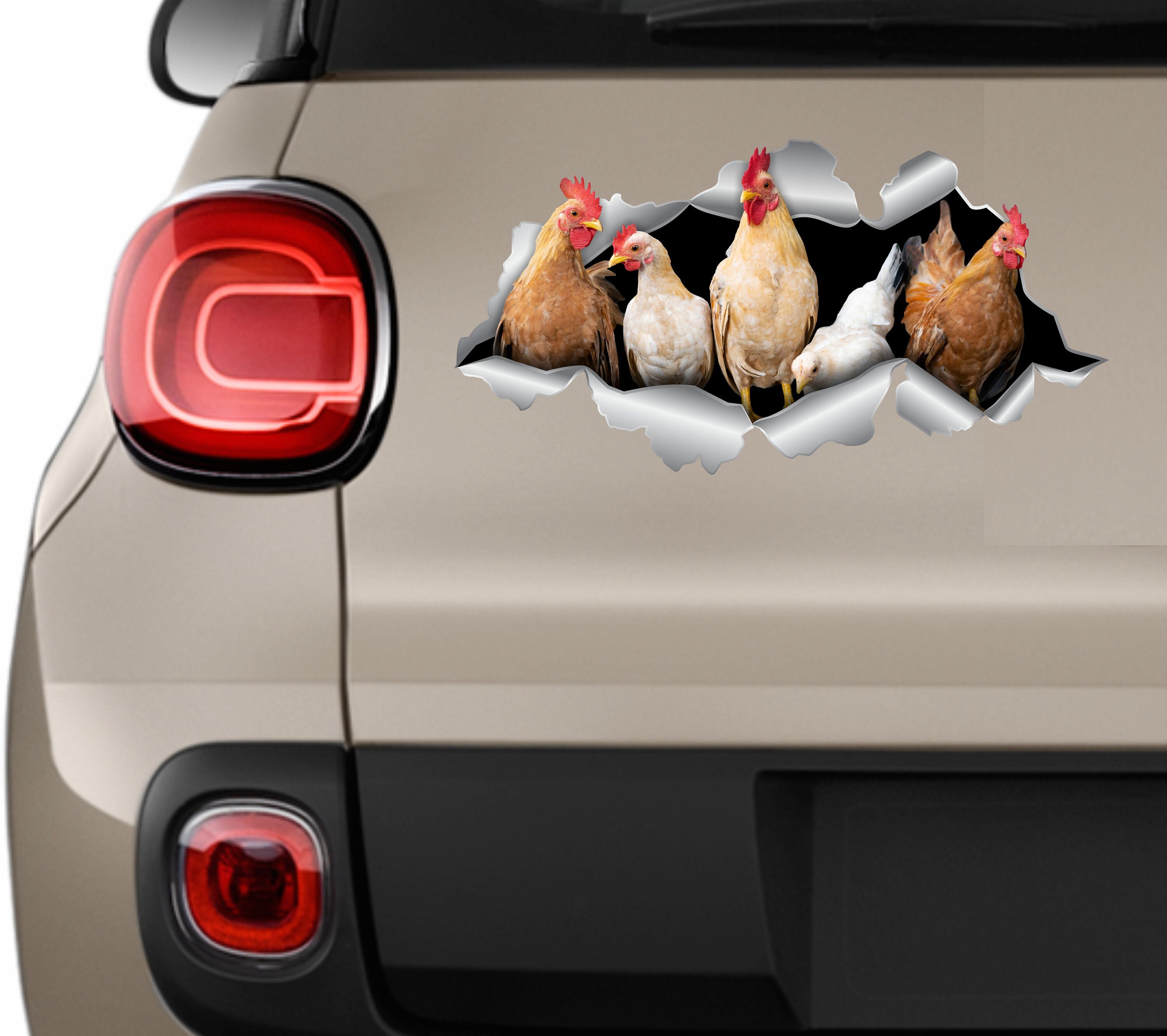 Rotating Chicken Sticker Chicken Sticker Hen Sticker Mix Chickens and Roosters Chicken Car Decal ...