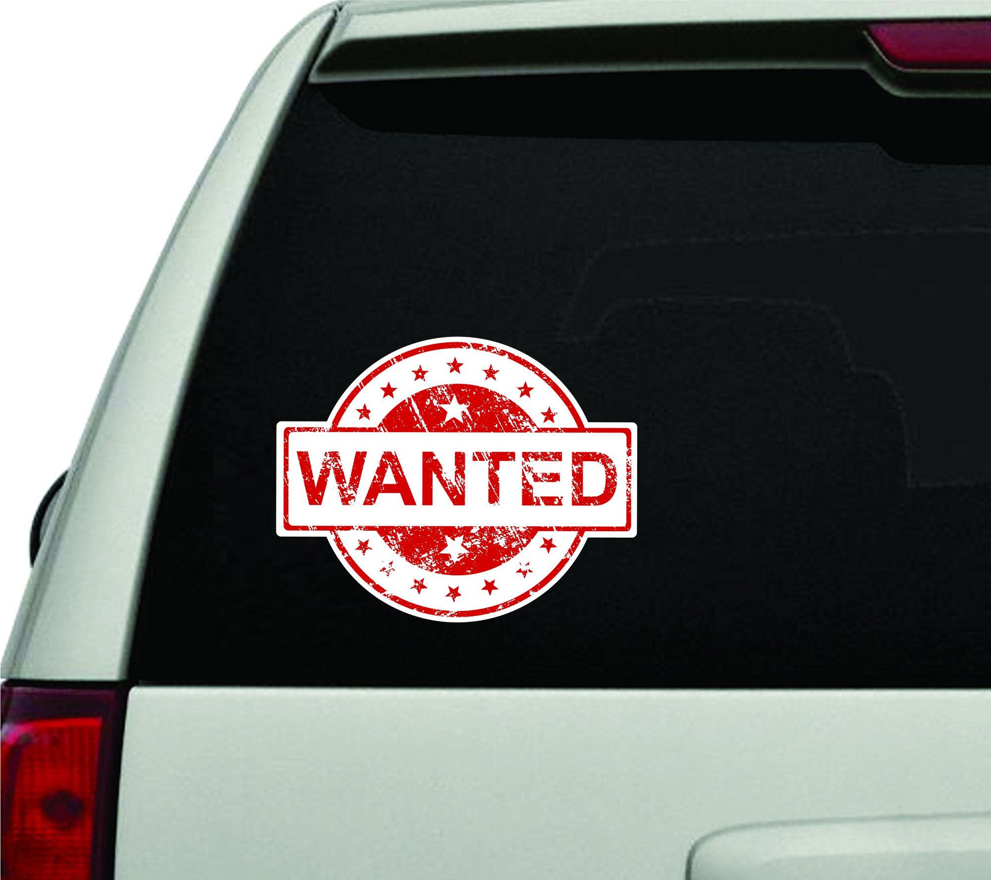 Adesivo Riflettente "Auto Wanted" Con 5 Stelle Per Paraurti O Finestrino - Design Riflettente, Facile Applicazione, Per Auto, Moto, Camion
