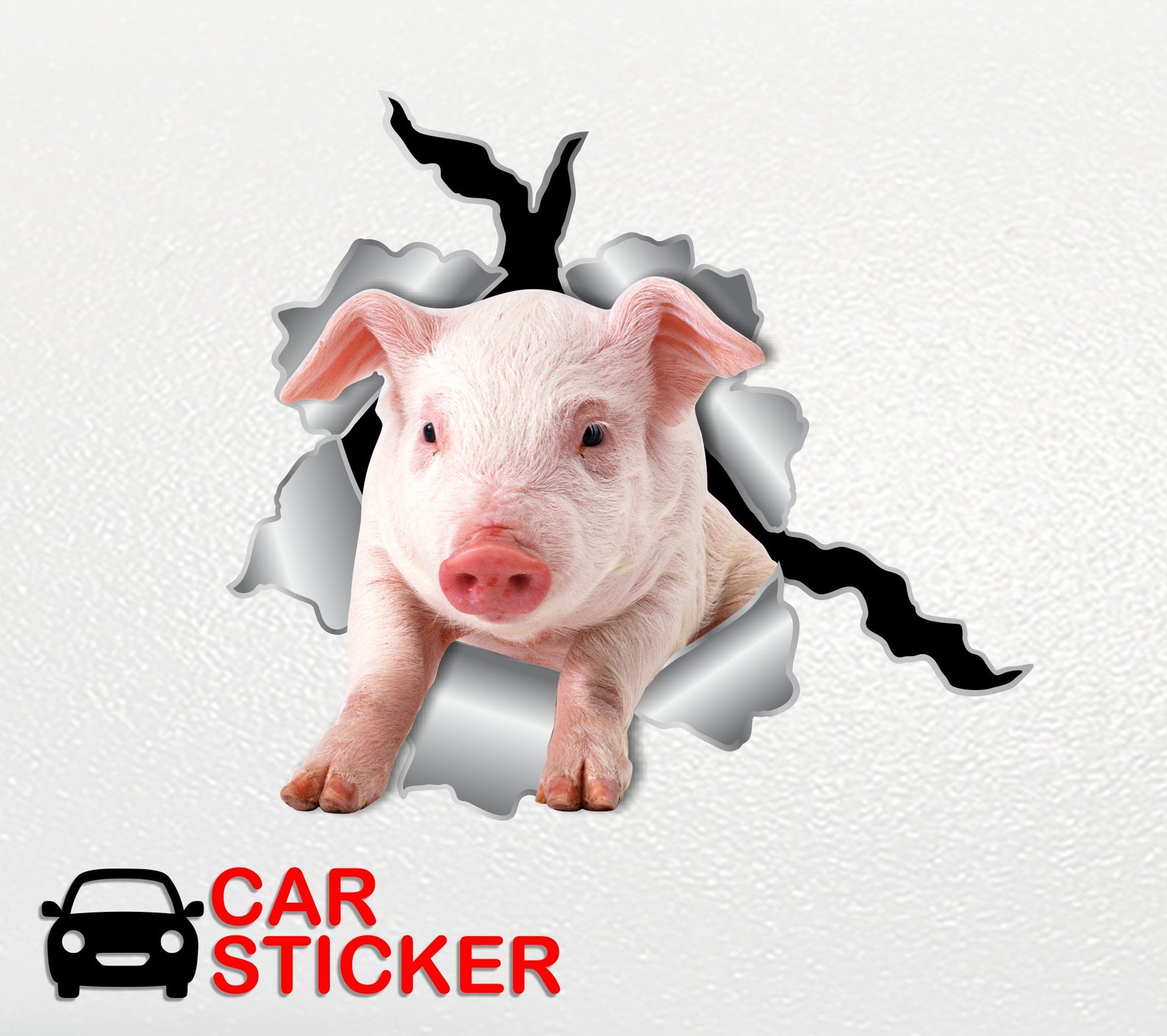Car Sticker Pig Sticker Sticker Car Bumper Decal Pink Pig Etsy