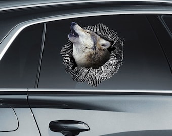 Window sticker Wolf sticker Wolf car decal Wolf sticker Dog decal Vinyl decal Car decal Funny decal 3d car sticker Wild animal sticker 203