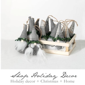 ON SALE, 2 Styles Christmas Gnomes, small gray gnome, plush Christmas gnome, Christmas decor, Christmas mantle,
