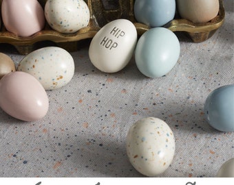 Easter egg collection, Speckled eggs, pastels eggs, text eggs, Easter eggs, easter decor, easter centerpiece, ceramic easter eggs