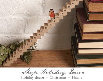 ON SALE, Advent Countdown, Santa or Rudolph, Santa stairs, Santa slender countdown, Santa calendar, 25 days of Christmas