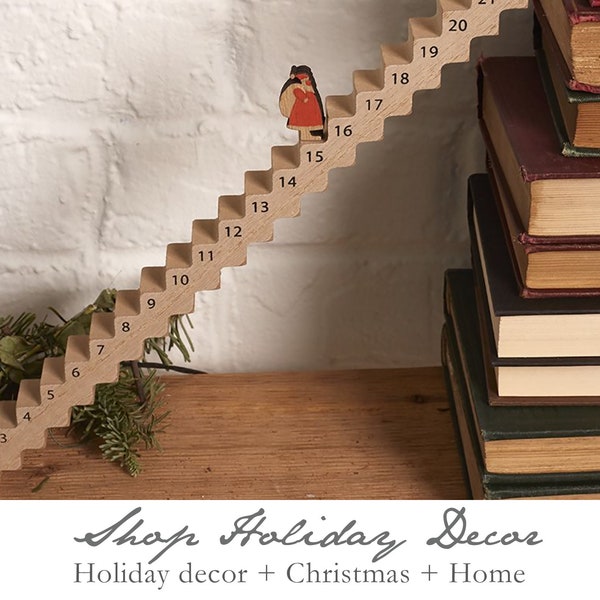 ON SALE, Advent Countdown, Santa or Rudolph, Santa stairs, Santa slender countdown, Santa calendar, 25 days of Christmas