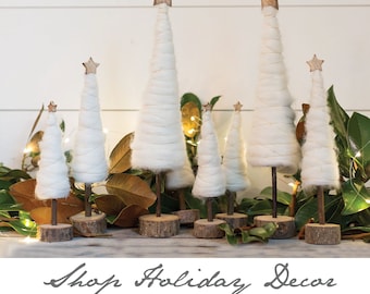 2 - 4 PCS, Christmas tree decor, White Wool Christmas trees, modern Christmas trees, White Christmas decor, holiday decor