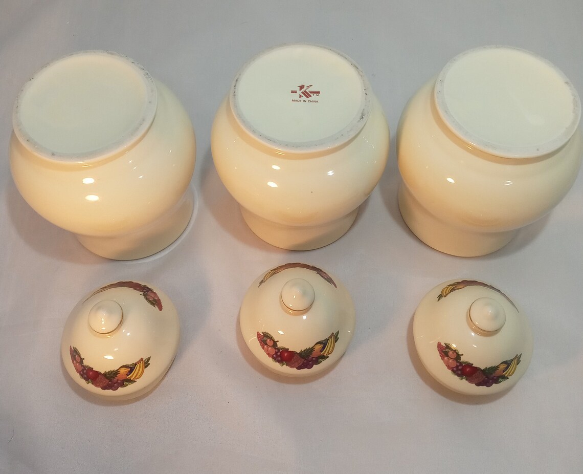 Vintage Canister Set With Gold Trim Kitchen Decor Home & Etsy