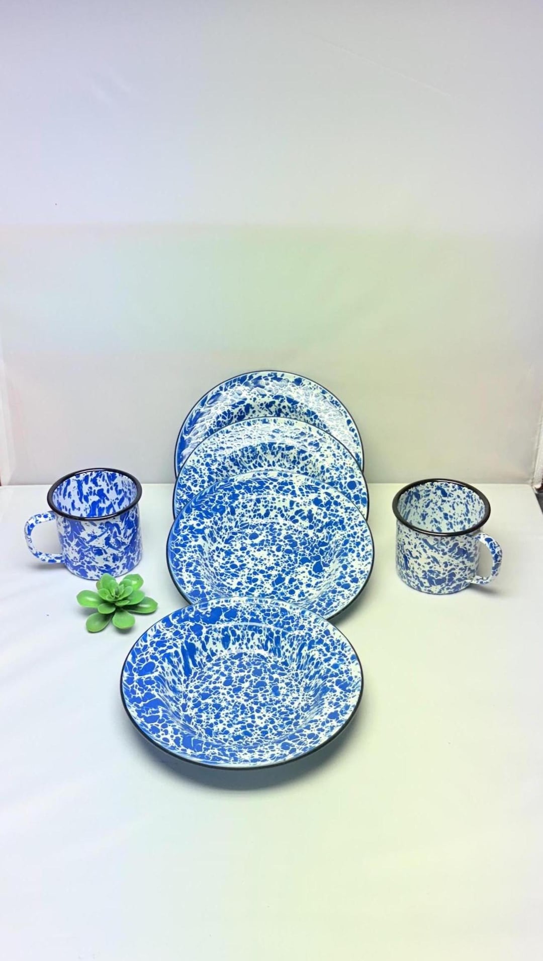 Enamelware Blue Spatterware, Camping, Dinnerware, Vintage, Dining and ...