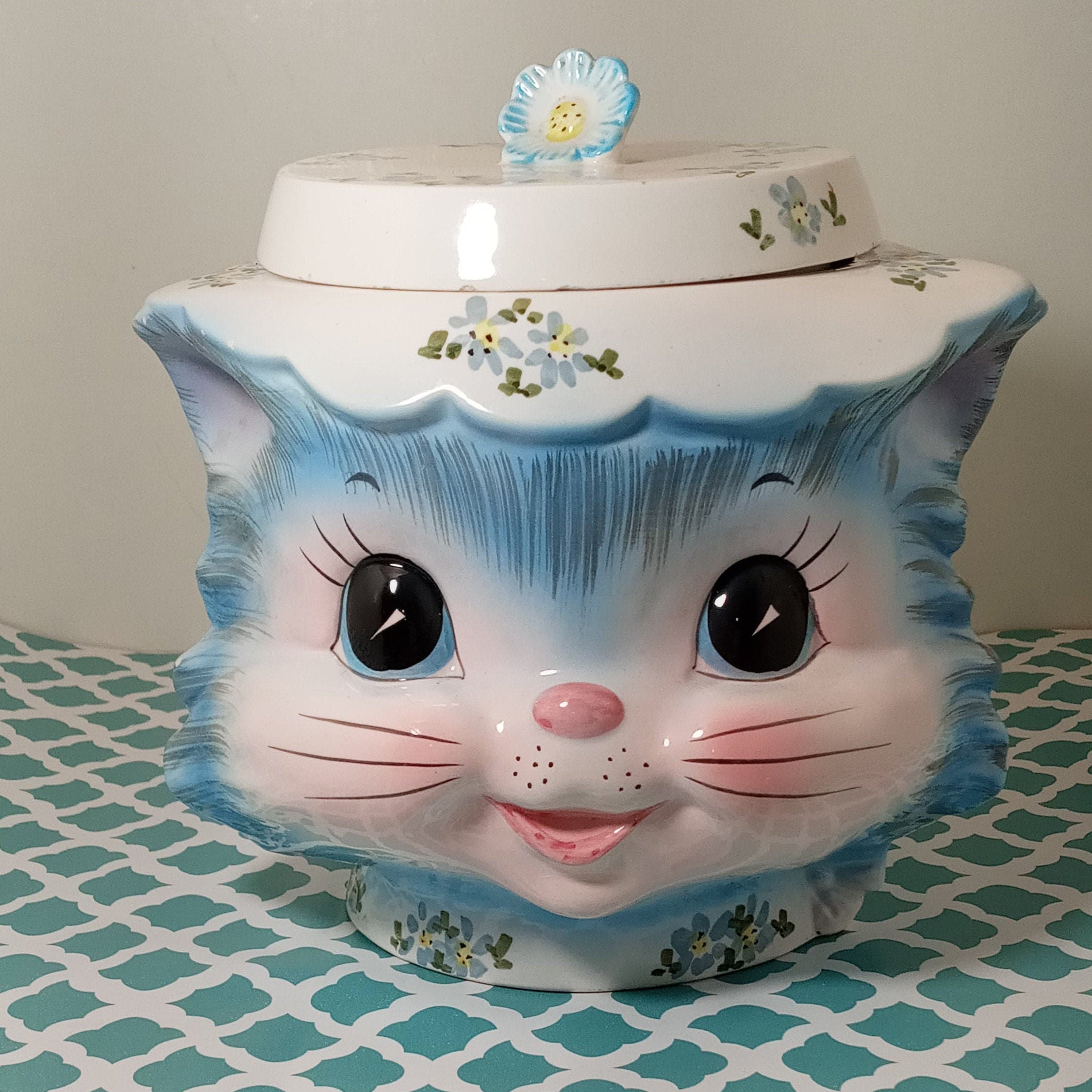 Vintage Lefton Miss Priss cat cookie jar from 1950's Made | Etsy