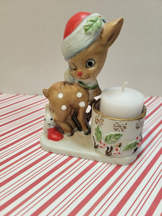 Bougeoir Scandinave Renne en Bois en vente sur Pamono