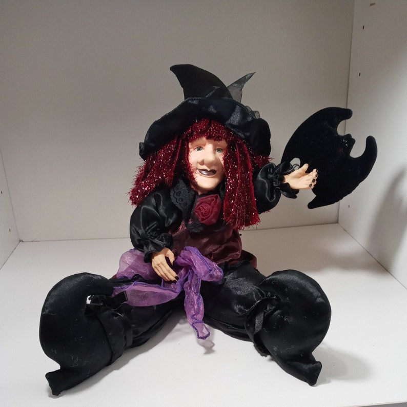 Porcelain Halloween witch Doll | Etsy