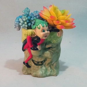 Vintage Acme China Norcrest, Japan, pixie elf planter, ceramic