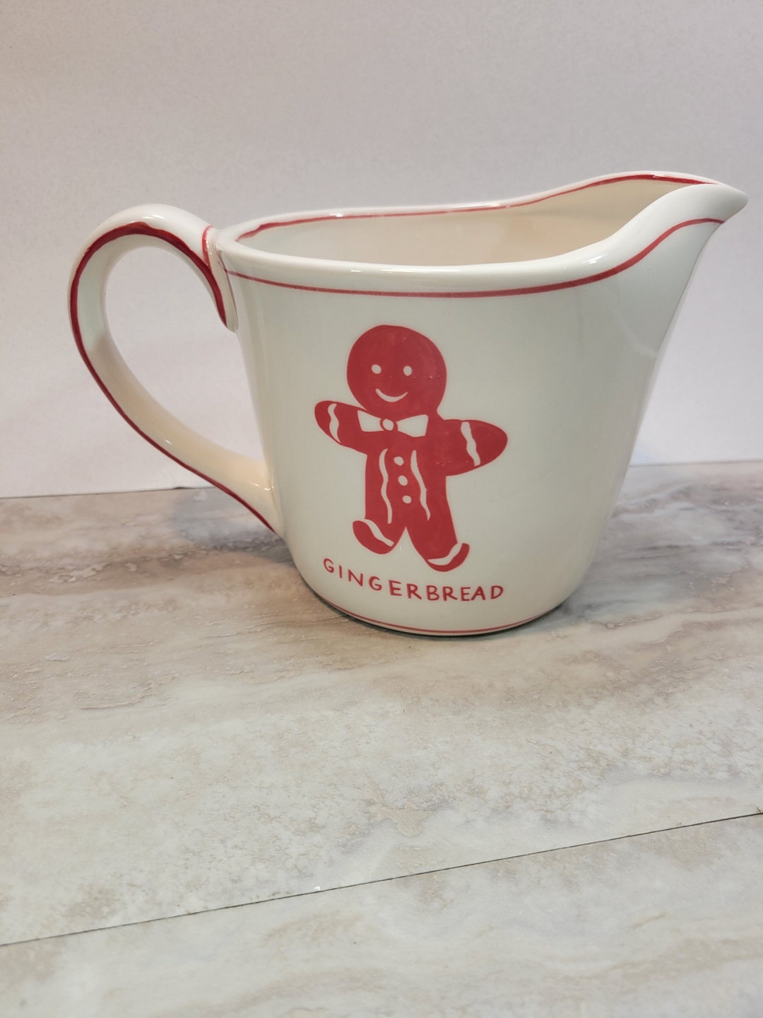 Gingerbread Man Quart Size Measuring Cup, 4 Cups, Ceramic Made by Molly